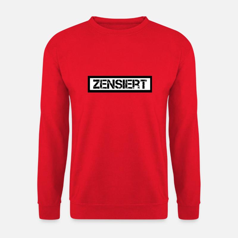 Zensiert Zensurbalken Design Schwarz Weiß - Unisex Pullover - Rot