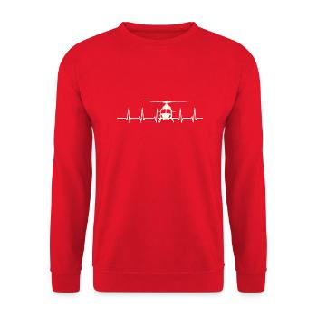 Helikopter Herzschlag Pilot - Unisex Pullover - Rot - Vorne - Alina (178cm) & Michal (187cm)