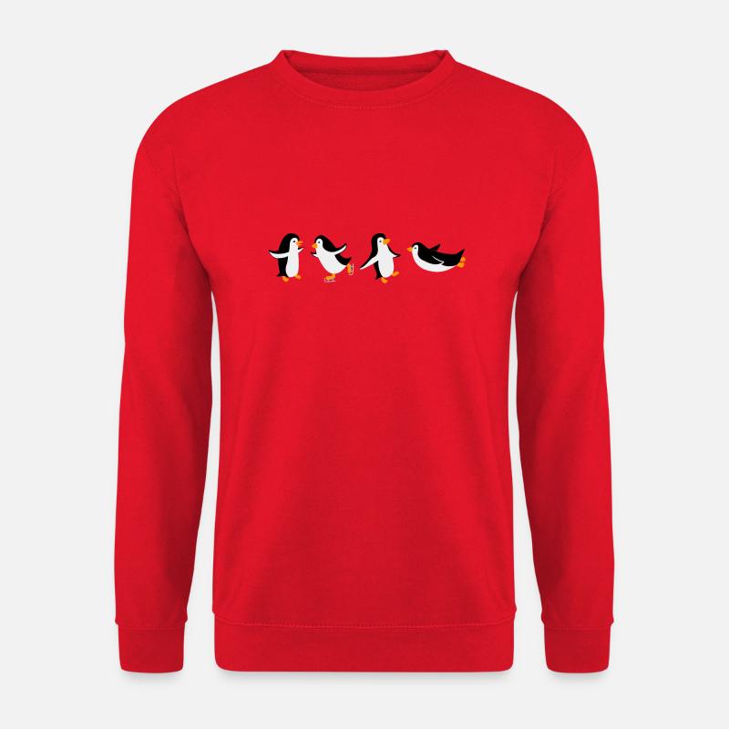 Lustige Pinguin-Gruppe - Unisex Pullover - Rot