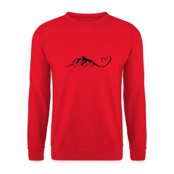 Herz - Berg - (6) - Unisex Pullover - Rot - Vorne - Alina (178cm) & Michal (187cm)