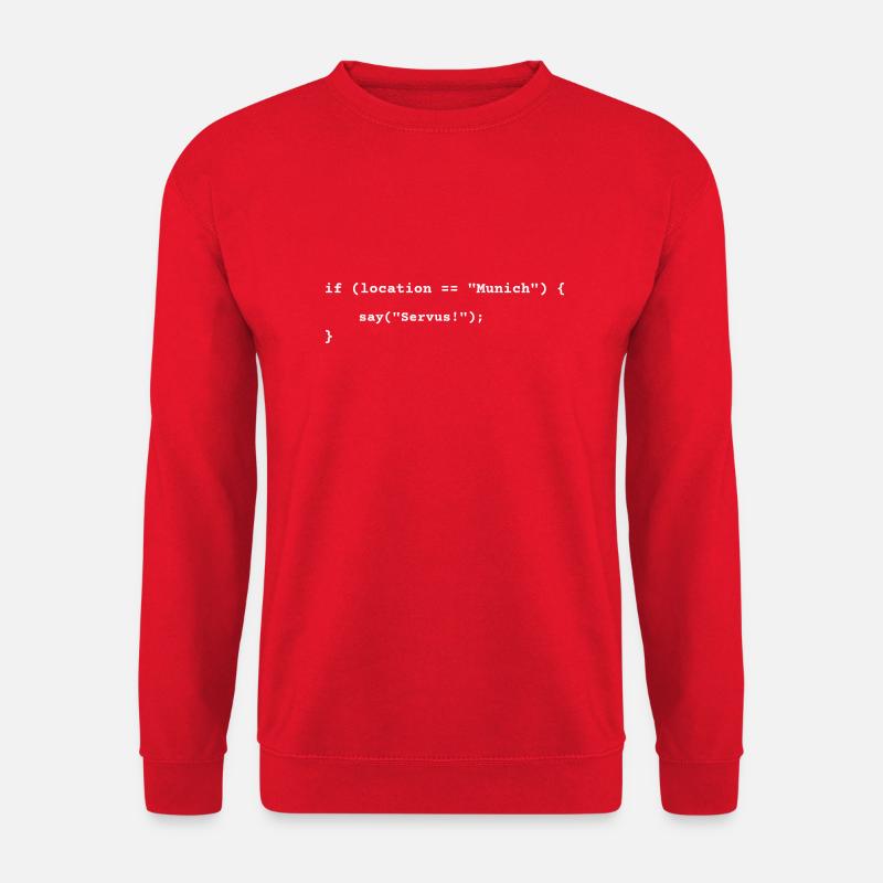 Lustiges München-Programmierer Servus, Bayern - Unisex Pullover - Rot
