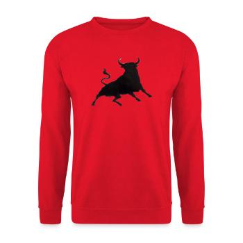 Stier Liebe - Unisex Pullover - Rot - Vorne - Alina (178cm) & Michal (187cm)