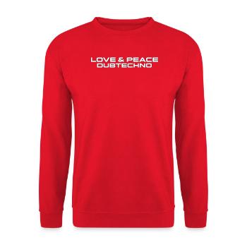Aimez la paix et la dubtechno - Sweat-shirt Unisexe - rouge - Devant - Alina (178cm) & Michal (187cm)