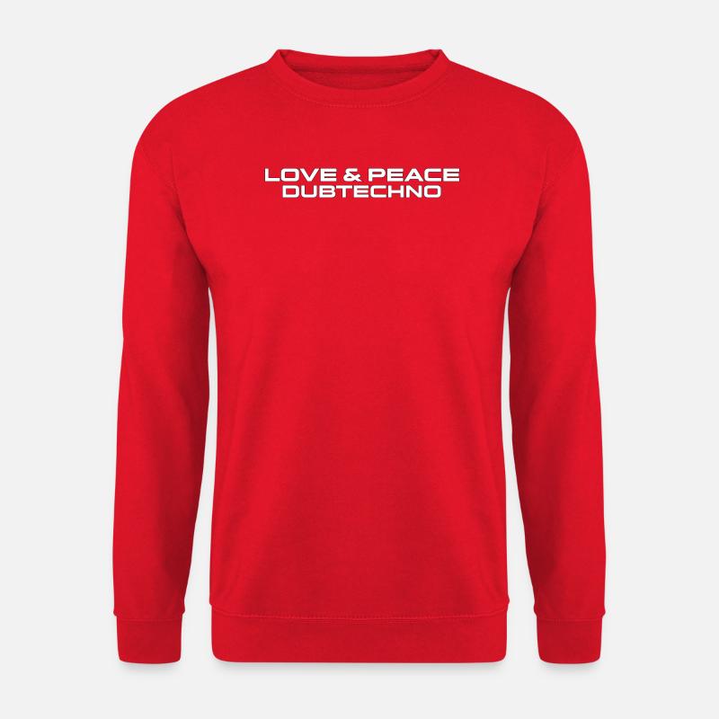 Love Peace and Dubtechno - Unisex Sweatshirt - red