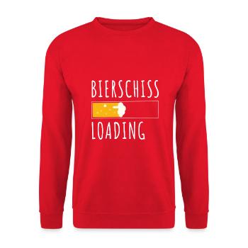 Bierschiss loading - Unisex Pullover - Rot - Vorne - Alina (178cm) & Michal (187cm)