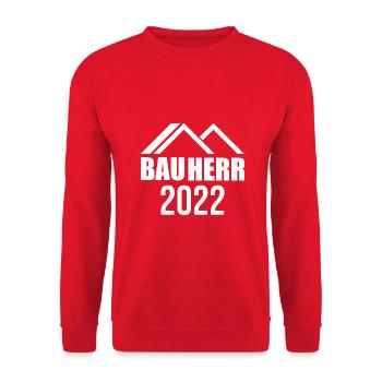 Bauherr Hausbau Eigenheim Richtfest 2022 - Unisex Pullover - Rot - Vorne - Alina (178cm) & Michal (187cm)