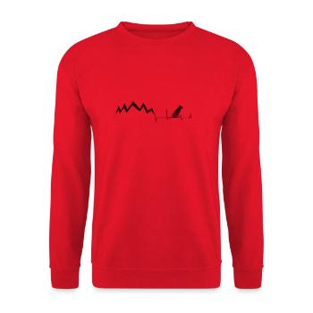 Dog - Palpitations - Mountains - (3) - Unisex Sweatshirt - red - Front - Alina (178cm) & Michal (187cm)