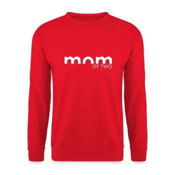MUTTER von zwei Kindern - MAMAN - Unisex Pullover - Rot - Vorne - Alina (178cm) & Michal (187cm)