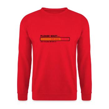 please wait 50 ans anniversaire - Sweat-shirt Unisexe - rouge - Devant - Alina (178cm) & Michal (187cm)