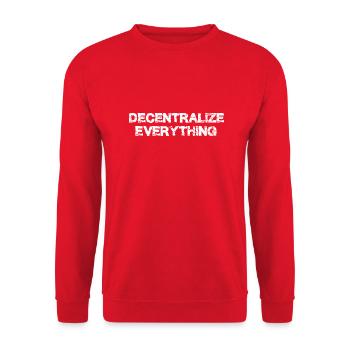 decentralize evrything bitcoin crypto - Unisex Sweatshirt - red - Front - Alina (178cm) & Michal (187cm)