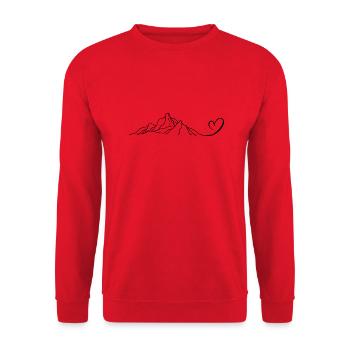Heart - Mountain - (11) - Unisex Sweatshirt - red - Front - Alina (178cm) & Michal (187cm)