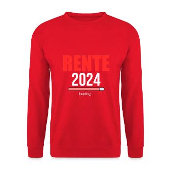 Rentner 2024 Ruhestand 2024 Der Countdown läuft - Unisex Pullover - Rot - Vorne - Alina (178cm) & Michal (187cm)