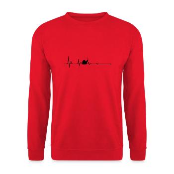 Schnecke Herzschlag Schnecken - Unisex Pullover - Rot - Vorne - Alina (178cm) & Michal (187cm)