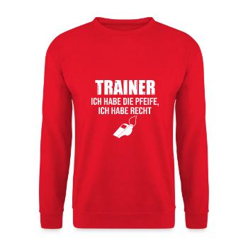 Fußballtrainer Spruch Bester Trainer Fußballcoach - Unisex Pullover - Rot - Vorne - Alina (178cm) & Michal (187cm)