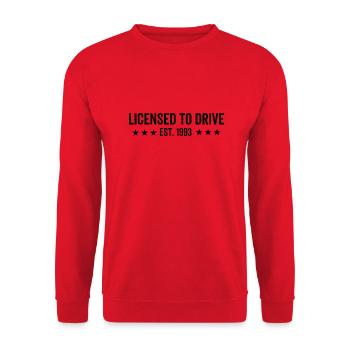 Permis de conduire est. 1993 - Sweat-shirt Unisexe - rouge - Devant - Alina (178cm) & Michal (187cm)