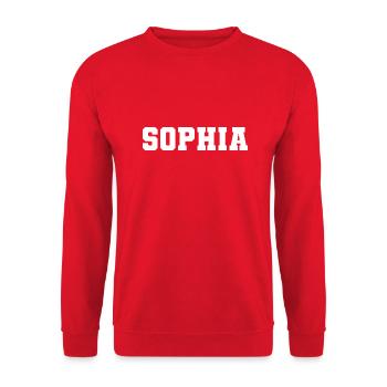 Name - Sophia - Unisex Sweatshirt - red - Front - Alina (178cm) & Michal (187cm)