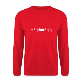 Forklift Driver Forklift Warehouseman Heartbeat - Unisex Sweatshirt - red - Front - Alina (178cm) & Michal (187cm)