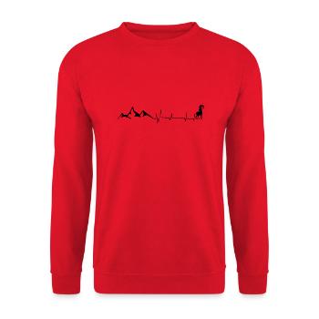 Goat - Heartbeat - Mountain - (1) - Unisex Sweatshirt - red - Front - Alina (178cm) & Michal (187cm)