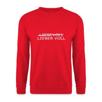 LIEBEVOLL LIEBER VOLL - Unisex Pullover - Rot - Vorne - Alina (178cm) & Michal (187cm)