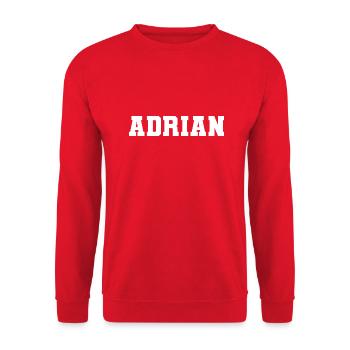 Name - Adrian - Unisex Sweatshirt - red - Front - Alina (178cm) & Michal (187cm)