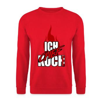 I CHEF - I cook - Chef - red flame - Unisex Sweatshirt - red - Front - Alina (178cm) & Michal (187cm)