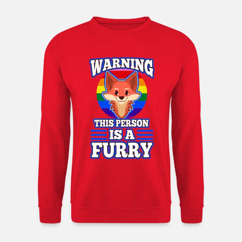 Warning This Person Is A Furry - Unisex Pullover - Rot