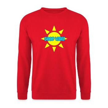 GOOD VIBES - Unisex Sweatshirt - red - Front - Alina (178cm) & Michal (187cm)