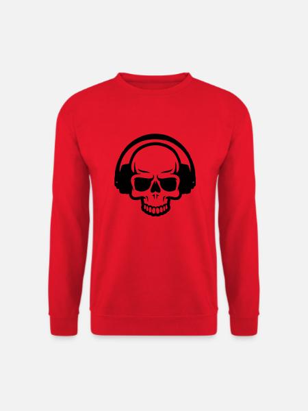 skull and headphones - Unisex Sweatshirt - red