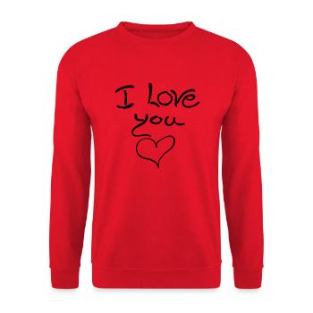 I love you, love, heart, i love you, Spring - Unisex Sweatshirt - red - Front - Alina (178cm) & Michal (187cm)