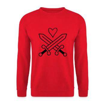 schwerter herz - Unisex Pullover - Rot - Vorne - Alina (178cm) & Michal (187cm)