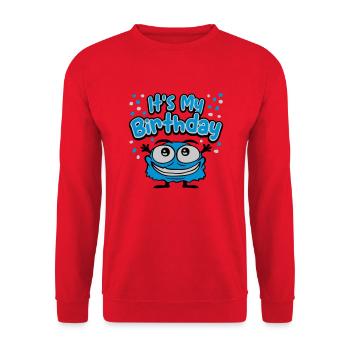 It s my birthday - Unisex Sweatshirt - red - Front - Alina (178cm) & Michal (187cm)
