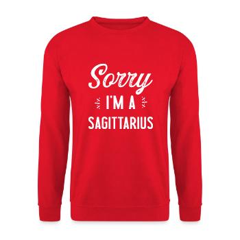 Sorry i'm a sagittarius original gift zodiac sign - Sweat-shirt Unisexe - rouge - Devant - Alina (178cm) & Michal (187cm)