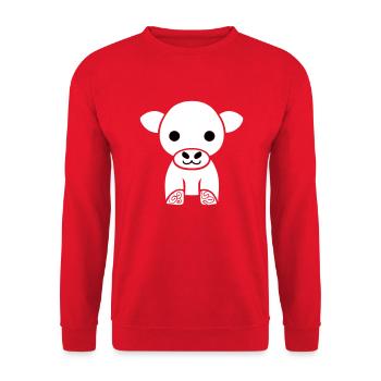 cow cute animal farm animals funny cows vector 1 - Unisex Sweatshirt - red - Front - Alina (178cm) & Michal (187cm)