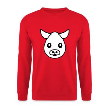 Kuh süß Tier Bauernhof Tiere lustig Kühe neu 15 - Unisex Pullover - Rot - Vorne - Alina (178cm) & Michal (187cm)