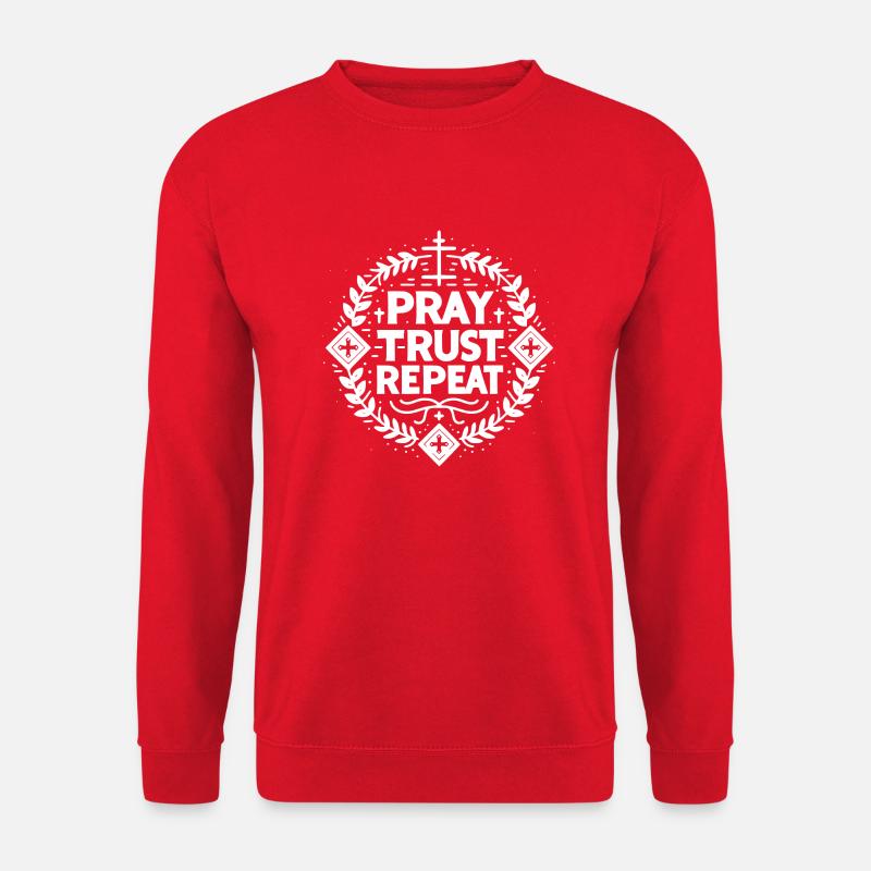Pray Trust Repeat - Unisex Sweatshirt - red