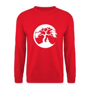 Buddha, Zen Circle - Unisex Sweatshirt - red - Front - Alina (178cm) & Michal (187cm)