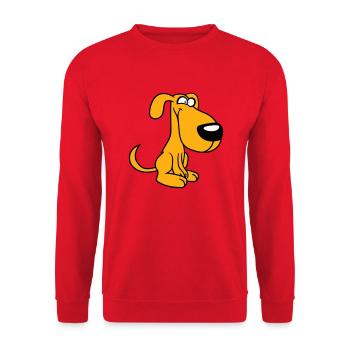 Dog, Crazy, Small, Happy, Funny, Silly, Cool - Unisex Sweatshirt - red - Front - Alina (178cm) & Michal (187cm)