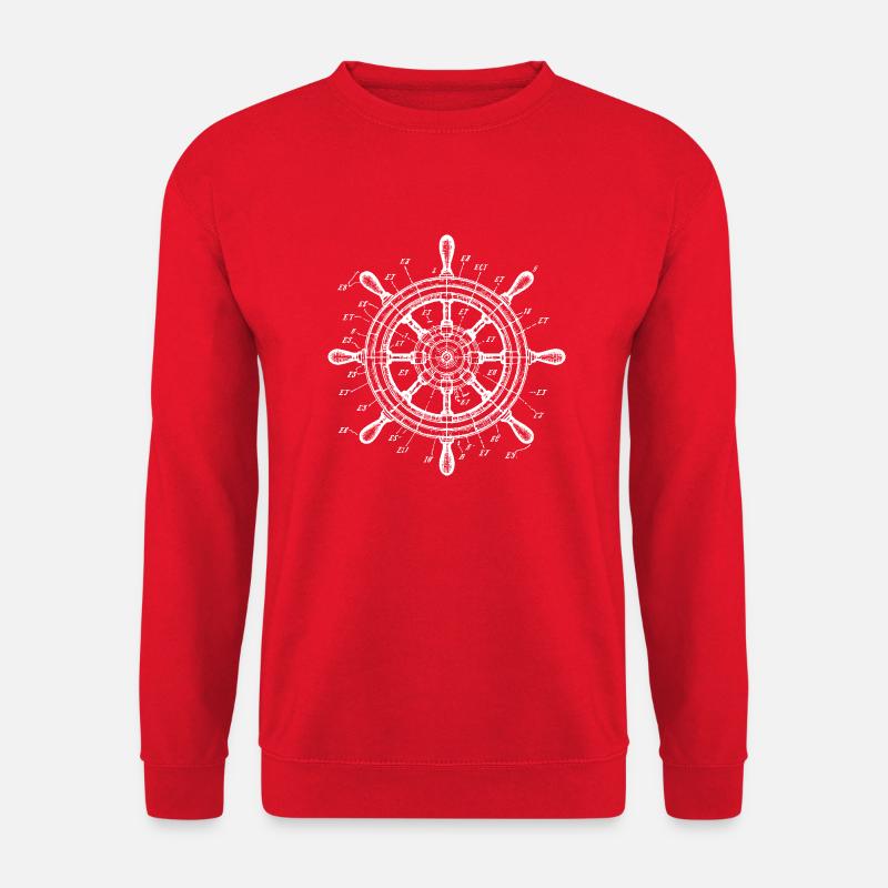 ship steering wheel - Unisex Sweatshirt - red