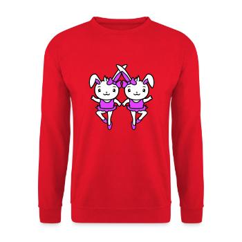 2 Hasen Ballerinas Tanzen Ballett Mädchen Frauen - Unisex Pullover - Rot - Vorne - Alina (178cm) & Michal (187cm)