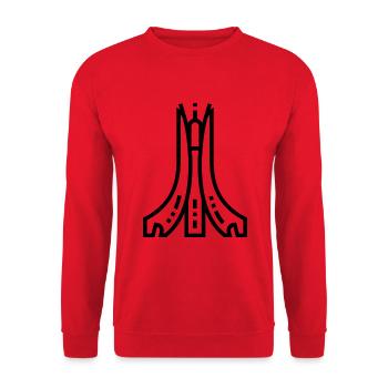 Algerisches Denkmal - Unisex Pullover - Rot - Vorne - Alina (178cm) & Michal (187cm)