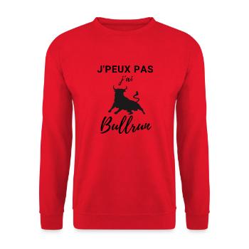 Je peux pas j'ai bullrun tshirt cryptos - Sweat-shirt Unisexe - rouge - Devant - Alina (178cm) & Michal (187cm)