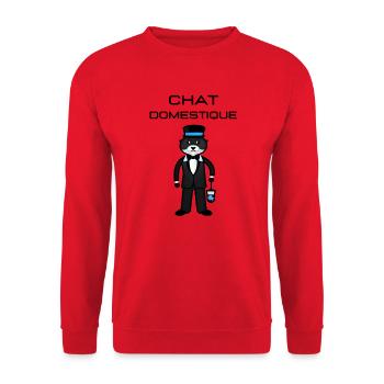 Chat domestique - Sweat-shirt Unisexe - rouge - Devant - Alina (178cm) & Michal (187cm)