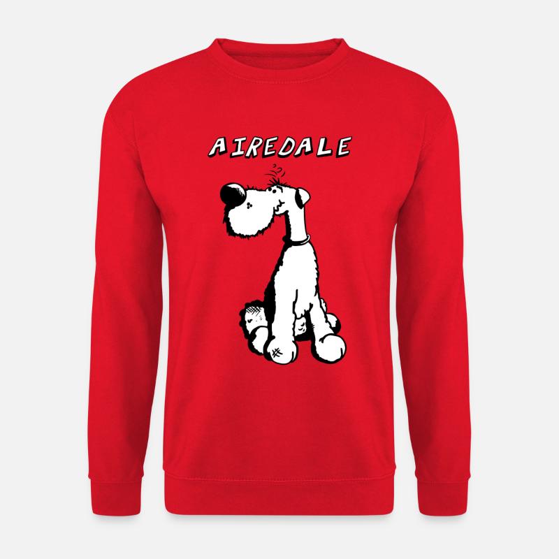 Happy Airedale Terrier - Unisex Pullover - Rot