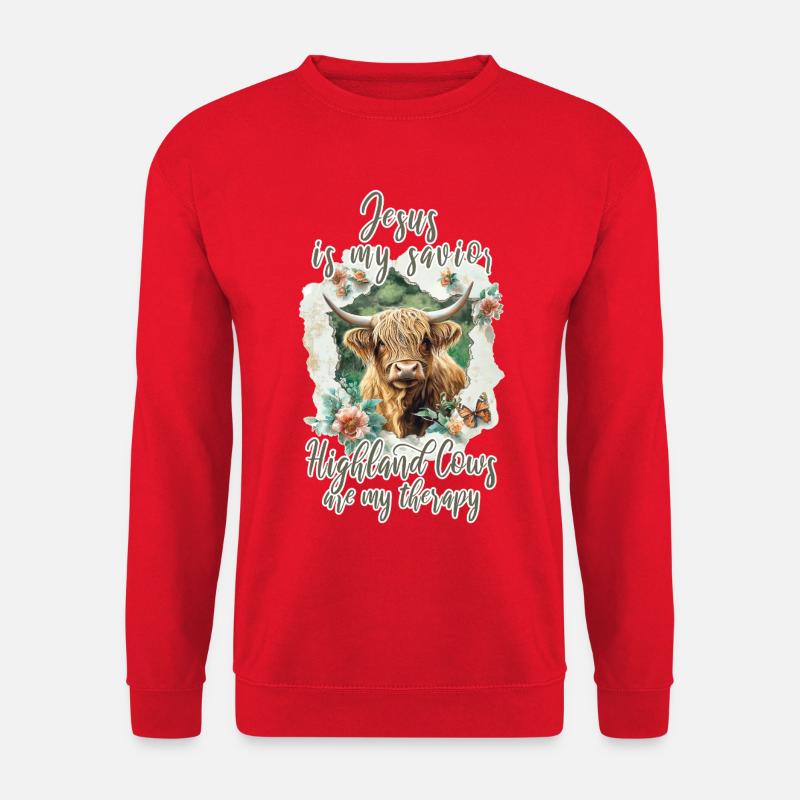 Hochlandrind Christlich - Unisex Pullover - Rot