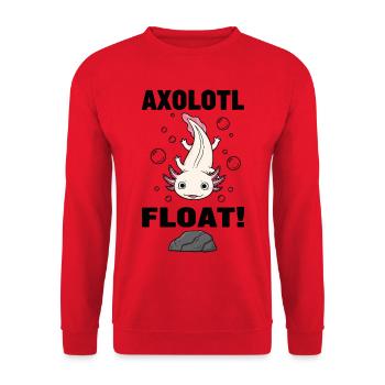Axolotl Float Pink Salamander Aquarium - Unisex Sweatshirt - red - Front - Alina (178cm) & Michal (187cm)