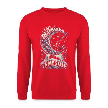 Diamond Painting I See Diamonds In My Sleep - Unisex Pullover - Rot - Vorne - Alina (178cm) & Michal (187cm)
