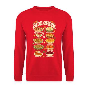 Retro Thanksgiving-Seiten Spaß-Neben-Mädchen - Unisex Pullover - Rot - Vorne - Alina (178cm) & Michal (187cm)