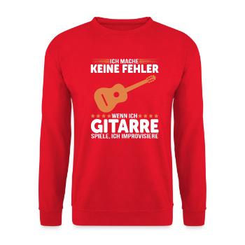 Gitarre Gitarrenspieler Gitarristen Geschenkidee - Unisex Pullover - Rot - Vorne - Alina (178cm) & Michal (187cm)