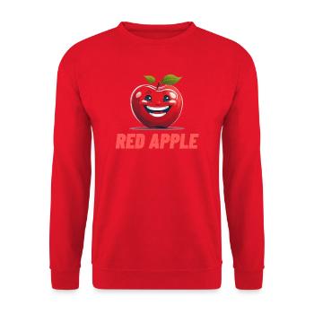 Roter Apfel essen Dessert - Unisex Pullover - Rot - Vorne - Alina (178cm) & Michal (187cm)