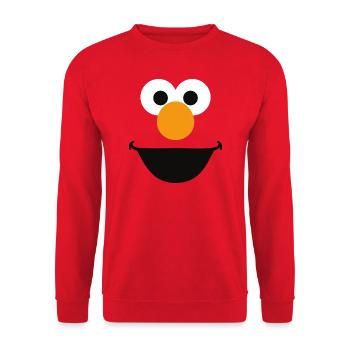 Sesame Street Face Of Elmo - Unisex Sweatshirt - red - Front - Alina (178cm) & Michal (187cm)